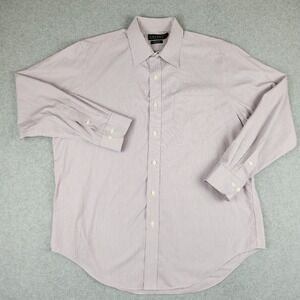 Lauren Ralph Lauren Mens Classic Fit Non Iron Striped Dress Shirt Size 17 34/35